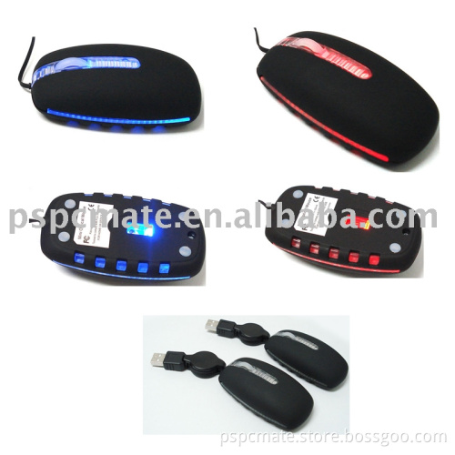 mini usb optical mouse with blue led light
